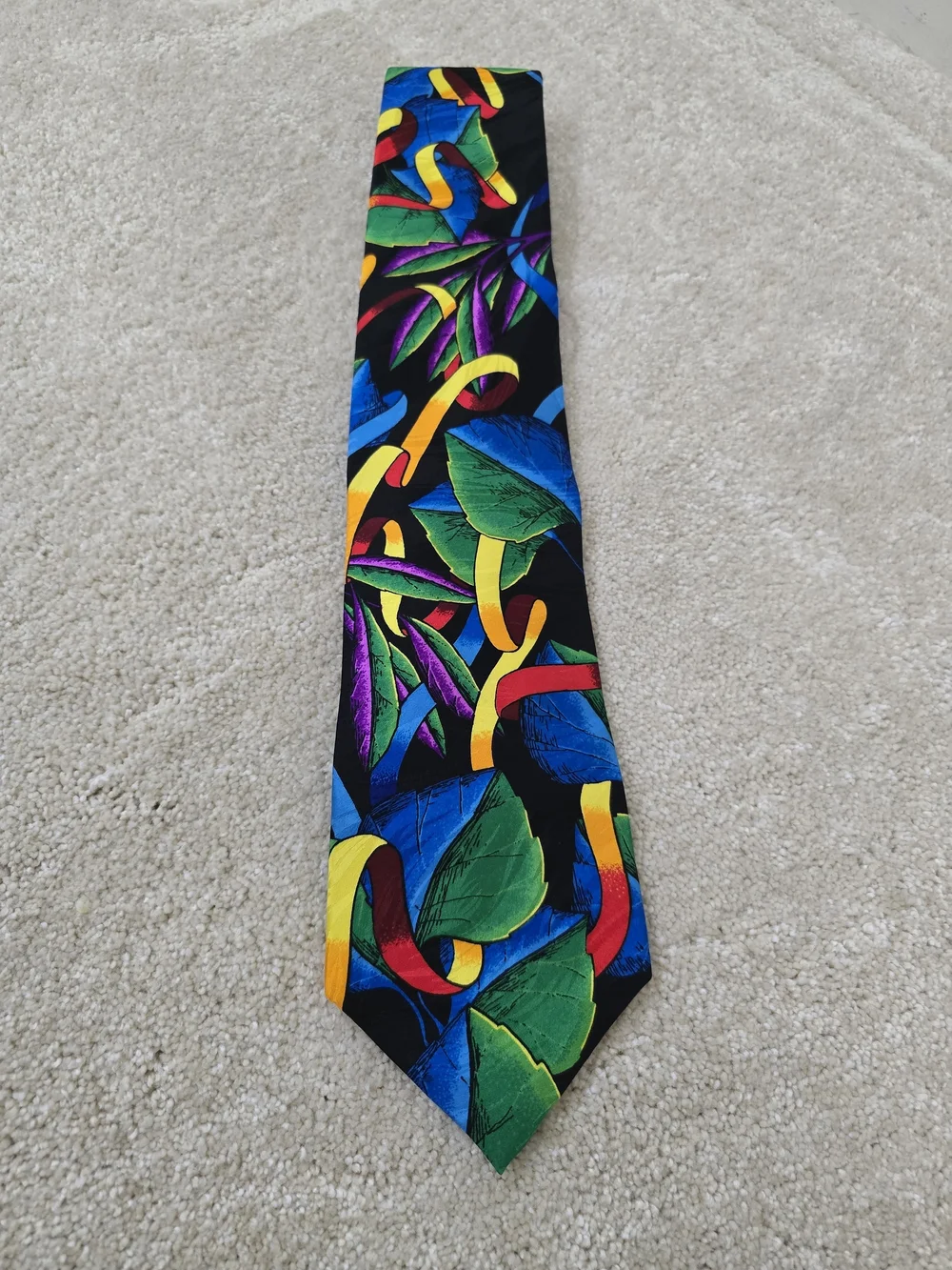 Rush Limbaugh Men's Silk Necktie - Vibrant Abstract Floral Pattern